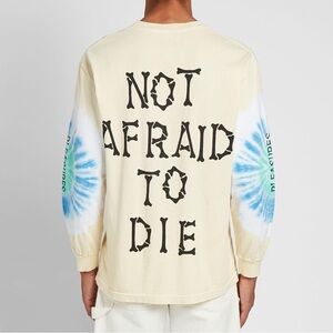 Pleasures 💯 Cotton Tie Dye Yellow Crème NOT AFRAID TO DIE Long Sleeve Uni Shirt